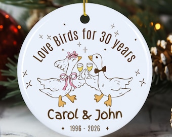 Anniversary Ornament Gift for Parents Personalized 30th Wedding Anniversary Present Milestone Keepsake Custom Photo Ornament