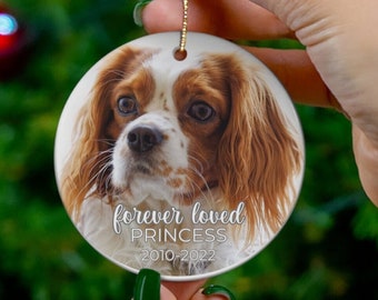 Adorno conmemorativo para perro personalizado con foto, regalo de Navidad en recuerdo de mascotas, regalo personalizado para amantes de los perros, regalo de condolencias para mascotas.