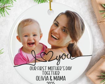 First Mothers Day Ornament Personalized Gift for New Mom Custom Present from Husband Gift for Wife Personalised Mother's Day Keepsake Unique