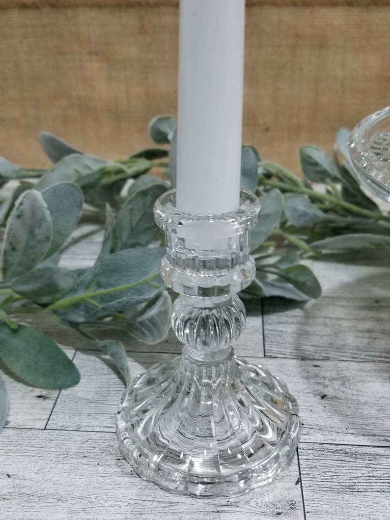 Glass Unity Candle Holder Set 3 piece, Wedding Unity Candle Holder Set, Pillar Candle Holder For Wedding gift, Ceremony Candle Holder. image 2