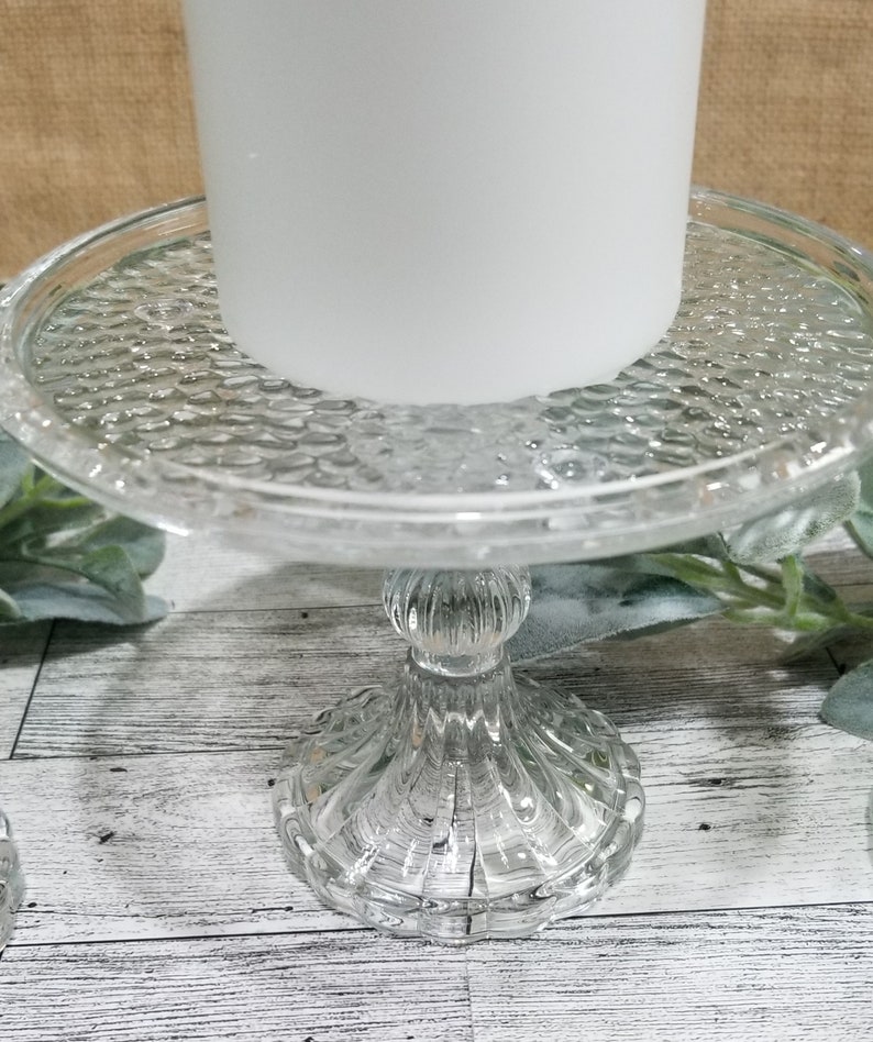 Glass Unity Candle Holder Set 3 piece, Wedding Unity Candle Holder Set, Pillar Candle Holder For Wedding gift, Ceremony Candle Holder. image 3