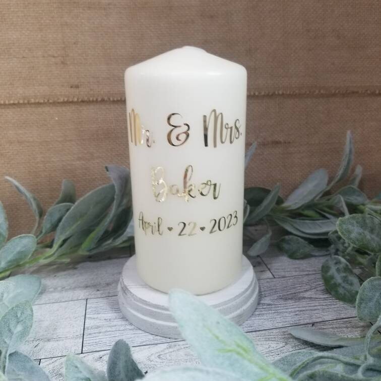 Personalized Unity Wedding Candles Burlap Ceremony Rustic Unity Candle Set Ivory Custom Candles Set Wedding Gift