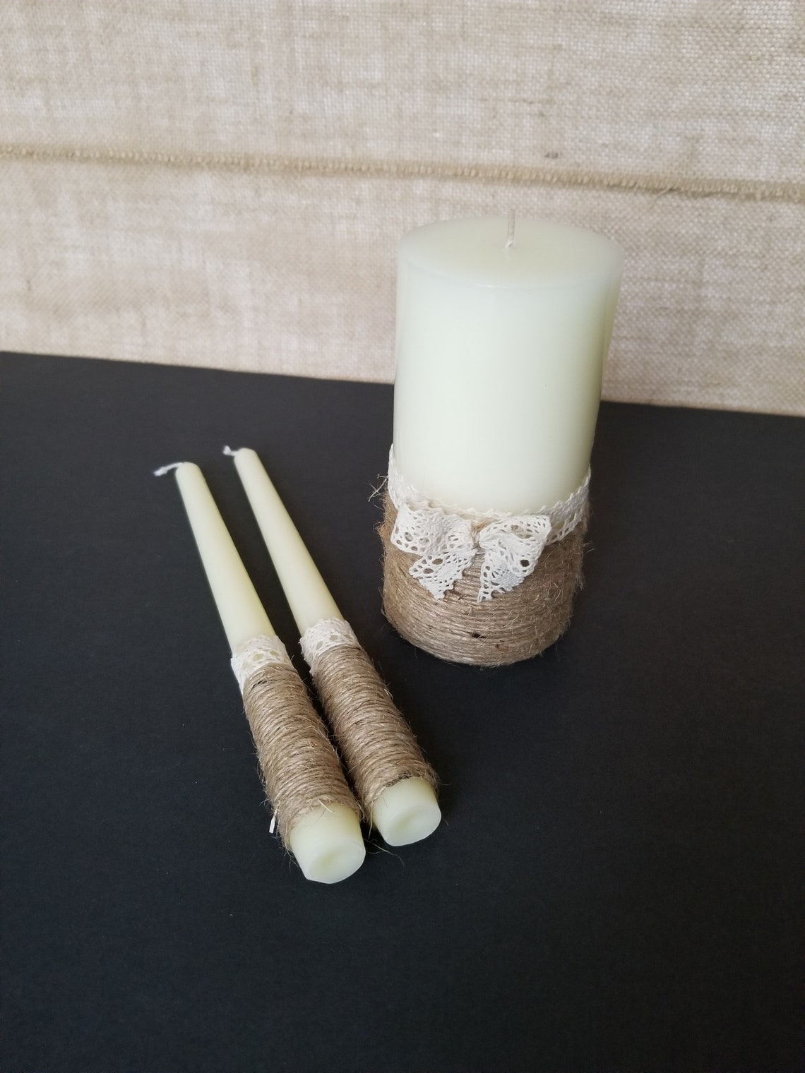 Rustic Unity Candle Set for Wedding /rustic Weeding Candle Etsy