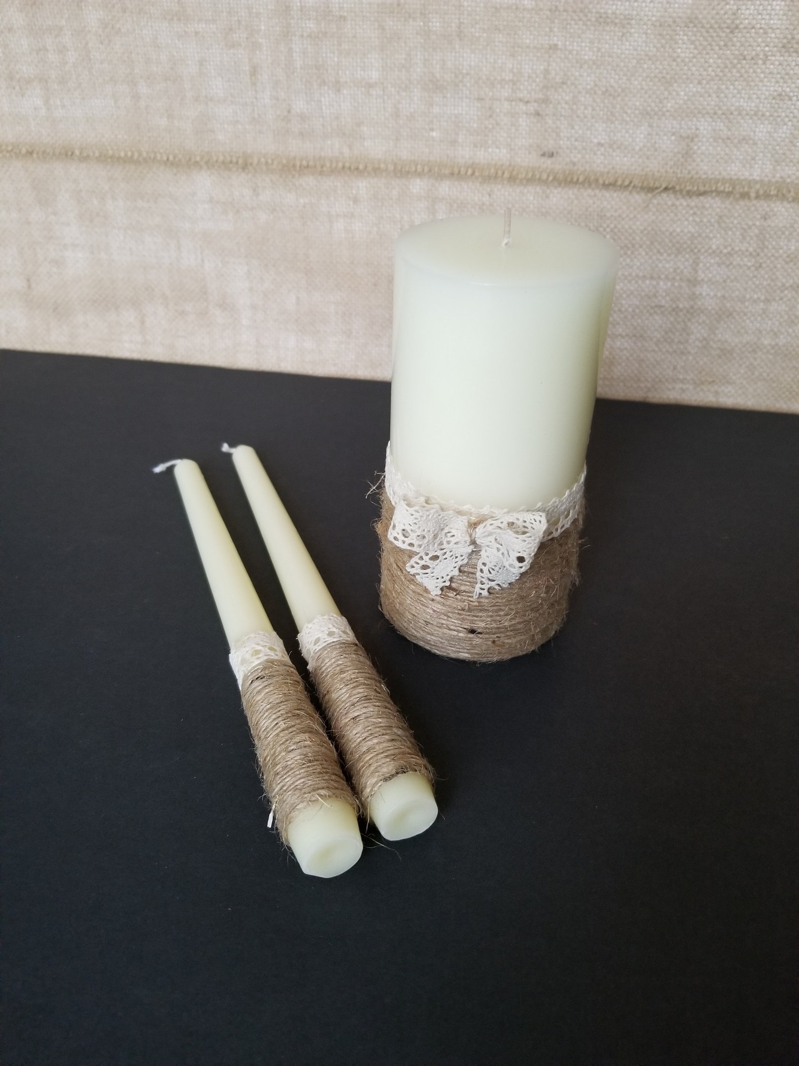 Rustic Unity Candle Set for Wedding /rustic Weeding Candle | Etsy
