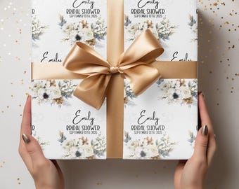 Custom Bridal Shower Wrapping Paper Personalized Future Mrs Name Date Gift Wrap for Bridal Shower Present Personalised Gift Wrap Paper