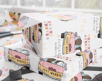 Wedding Gift Wrapping Paper Custom Mr & Mrs Names With Date Gift Wrap Wedding Day Personalised Anniversary Present Wrapping Paper Custom