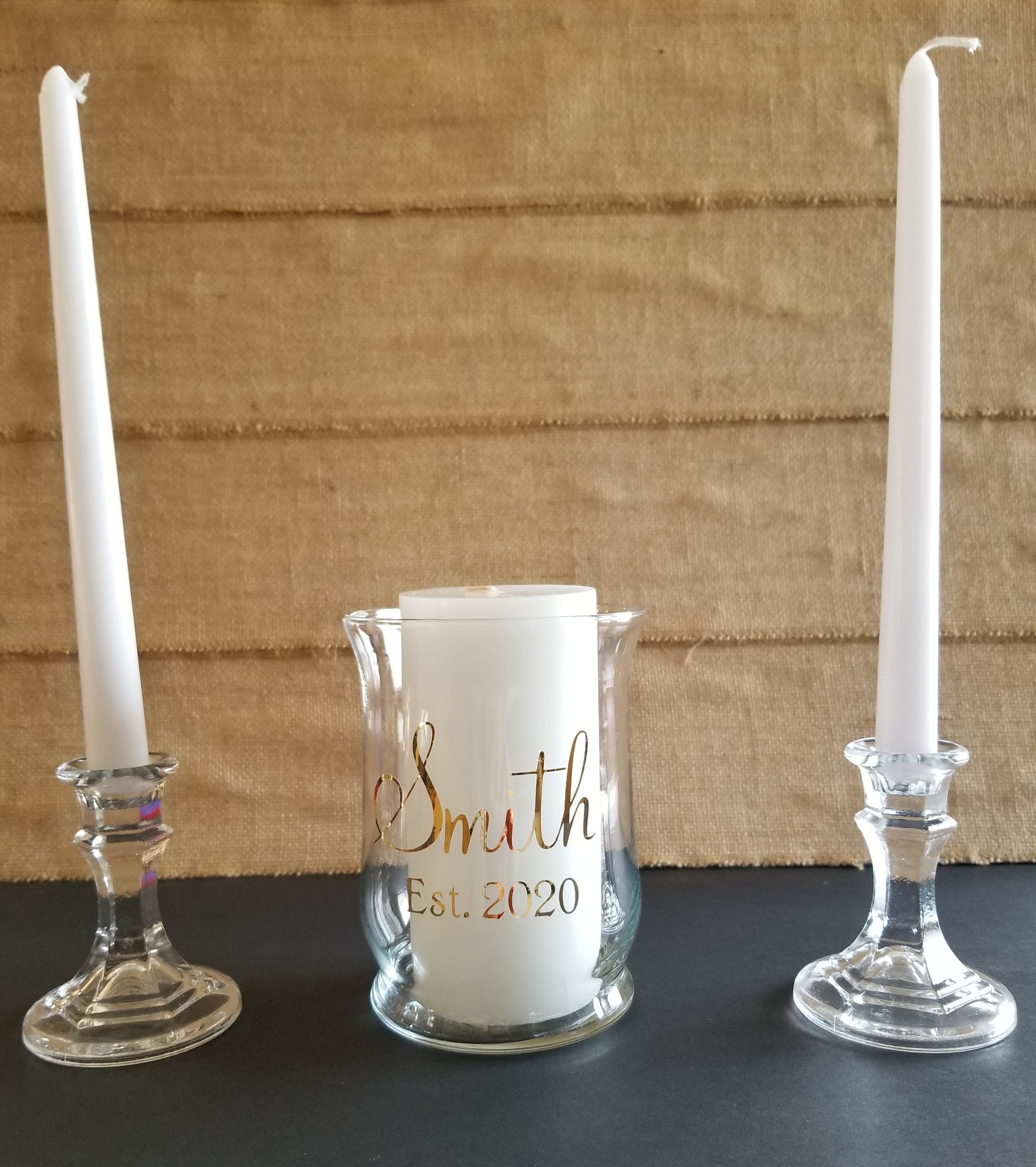 Personalized Unity Candle holder Set/ Glass Personalized Unity Etsy