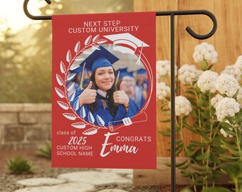 Custom Graduation Flag Class of 2026 Garden Banner Personalized Photo Grad Yard Sign Graduation Party Decor Outdoor Banner High School Grad
