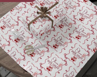 Papier d'emballage nuptiale personnalisé, future maman, date, emballage cadeau pour cadeau nuptiale de douche, papier cadeau personnalisé