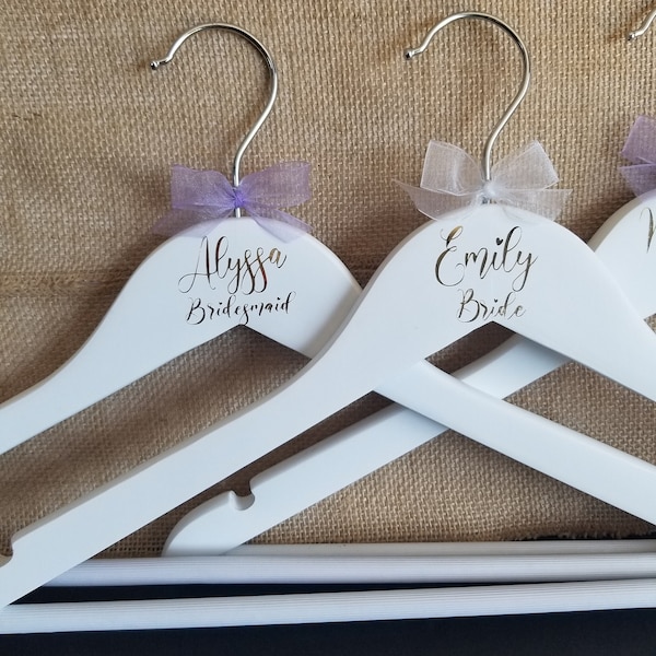 Custom Wedding Dress Hanger Personalized Hanger Bride Dress Bridesmaids Hanger Bridesmaids Gifts Personalized Bridesmaids Dress Hangers