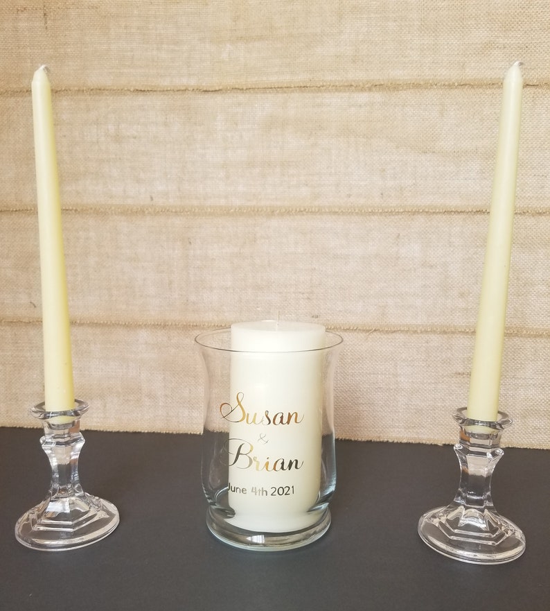Personalized Unity Candle Holder Set for Weddings/ Etsy