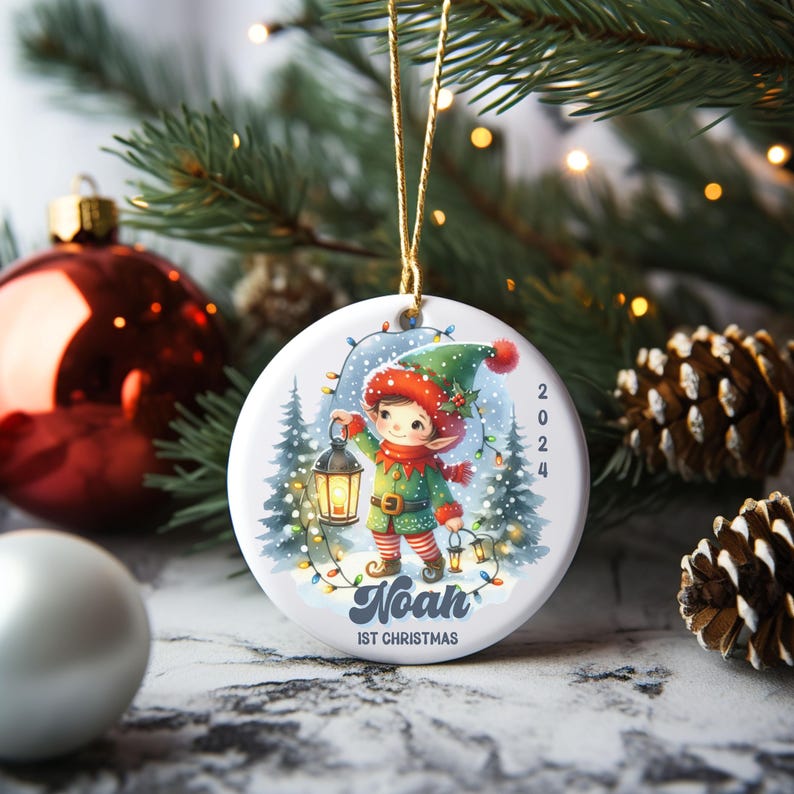 Baby First Christmas Ornament Personalized Baby's 1st Christmas