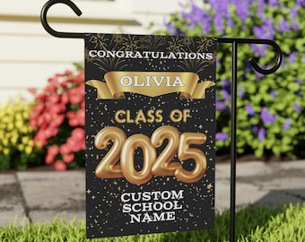 Custom Graduation Flag Class of 2025 Garden Banner Personalized Grad Yard Sign Graduation Party Decor Outdoor Banner High School Graduation