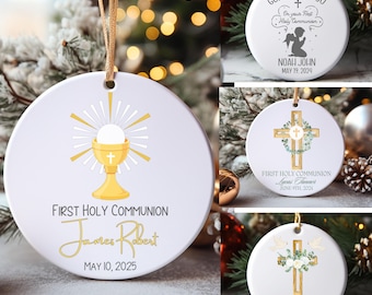 Custom Holy Communion Gift Personalized Porcelain Ornament Keepsake First Communion Gift For Girl Custom Xmas Gift Personalized Gift for Boy