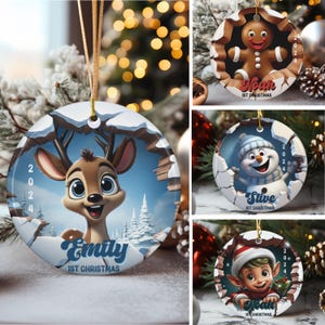 My First Christmas Ornament Personalized Baby&#39;s First Christmas Ornament Custom Name Ornament for Kids Christmas Gift Ideas Family Keepsake.