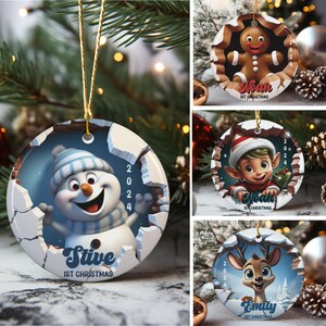 Adorno navideño personalizado para mi primer bebé, adorno navideño personalizado con nombre para niños, ideas de regalo de Navidad para la familia, regalo de recuerdo