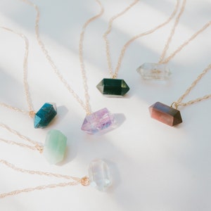 Tiny Aventurine Necklace, Small Crystal Charm Pendant Necklace, Fine Gold Necklace, Crystal Jewelry, Small Stone Pendant image 4