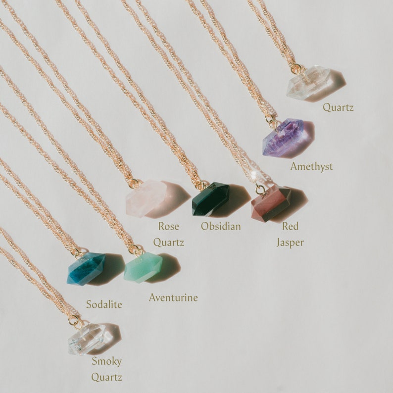 Tiny Aventurine Necklace, Small Crystal Charm Pendant Necklace, Fine Gold Necklace, Crystal Jewelry, Small Stone Pendant image 5