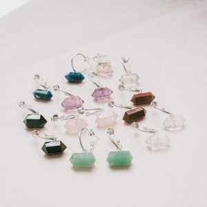 Crystal Hoop Earrings, Red Jasper Earrings for Her, Gemstone Earrings, Crystal Hoops, Gold Earrings with Stone Jewelry image 5