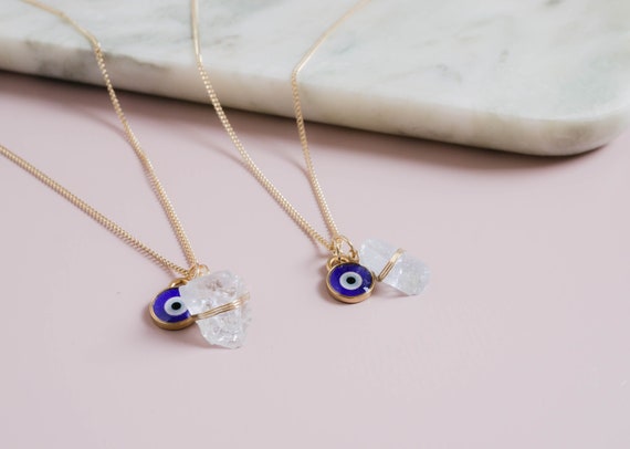 Raw Celestine Necklace Crystal Pendant 