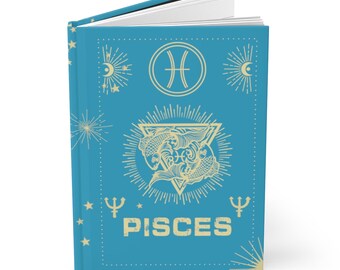 Pisces Zodiac Hardcover Journal | Astrology Journal | Dream Journal | Poetry Journal | Goal Journal | Pisces Astrology Gifts