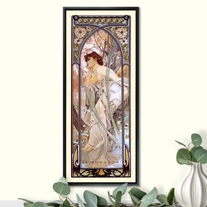 Art Nouveau Mucha &quot;reverie du soir&quot;, boho romantic French decor, kitchen, bathroom, bedroom, cafe restaurant décor housewarming gift