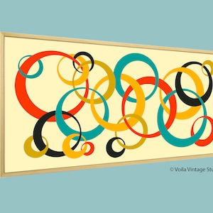 Mid Century Modern abstract wall art original creation &quot;Hoola&quot;, giclee canvas , modern home decor