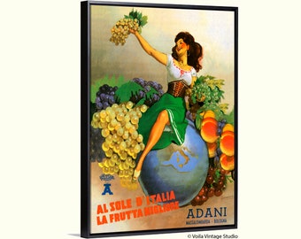 Italian Art deco vintage advertising giclee canvas poster "Adani" by G. Boccasile, wall art, kitchen bar decor