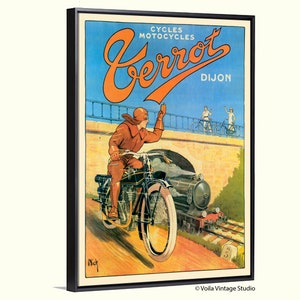 Motorrad Retro französische Vintage Werbung TERROT auf Leinwand, Giclée-Druck auf Leinwand