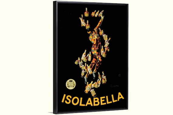 Italian art deco drink vintage Isolabella poster giclee canvas by L. Cappiello, bar wall art, kitchen decor