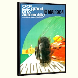 F1 Monaco Grand Prix 1964 Vintage F1 racing car,  giclee canvas poster, racing auto decor wall art, auto workshop gift