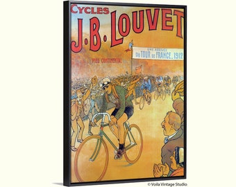 Tour de France 1912 French vintage cycling giclee canvas bicycle poster, bike wall art