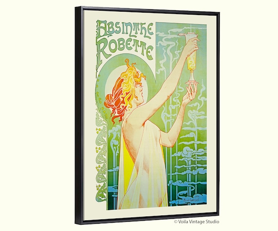 Art Nouveau Absinthe Robette boho romantic French Decor, kitchen, bathroom, bedroom, cafe restaurant décor, housewarming gift