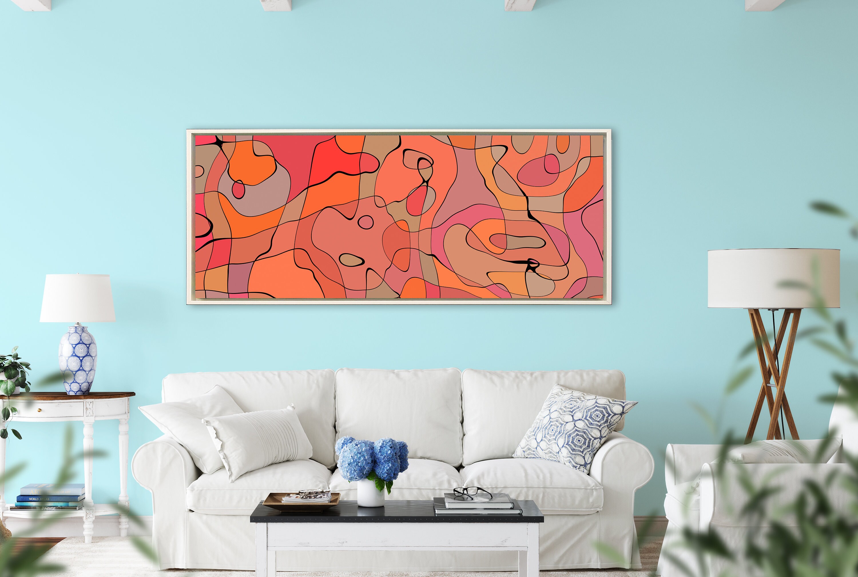Mid Century Modern Abstract Wall Art Original Creation "waves", Giclee ...