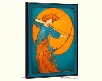 アールヌーボー アールデコ アートプリント 8 x 10 - 天体の女神