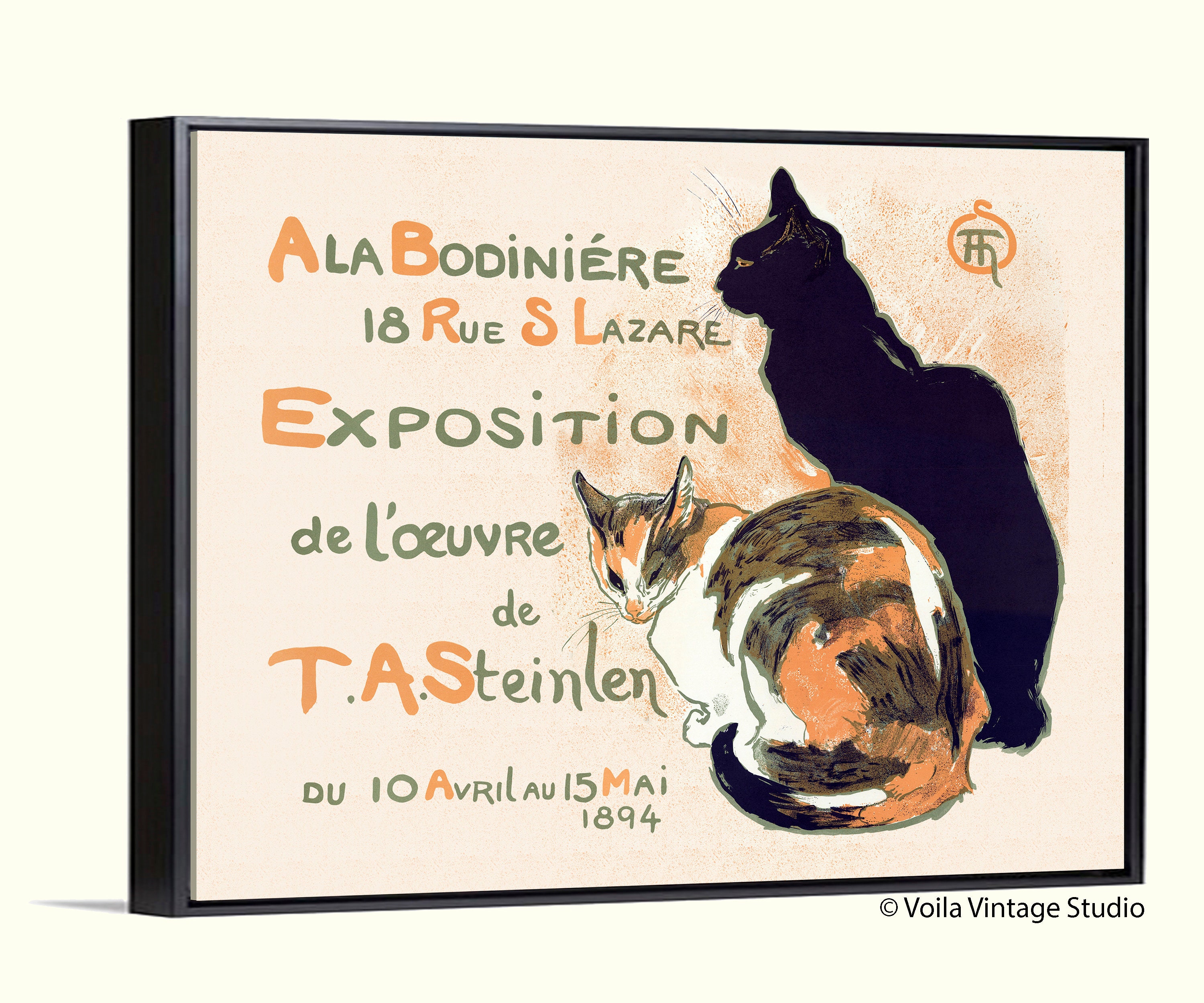 gegevens chef Echt Kat vintage Franse poster a la Bodiniere expo - Etsy België