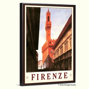 Florence Tuscany Italy Vintage Travel Poster, retro travel vintage travel art, Italy Travel poster giclee canvas décor, housewarming gift