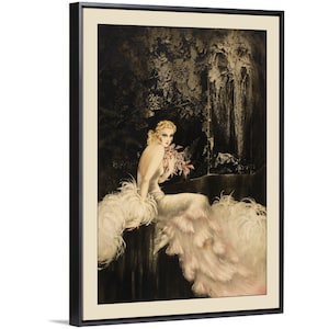 Orchideen (Orchidées), Giclée von einer Louis Icart-Radierung, Boho vielseitiges Wandkunstdekor