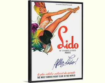 Vintage Lido Cabaret Brenot Advertising 1950's Repro Art Canvas Poster Print Vintage Lido Cabaret Brenot Advertising 1950's Repro Art Canvas Poster Print
