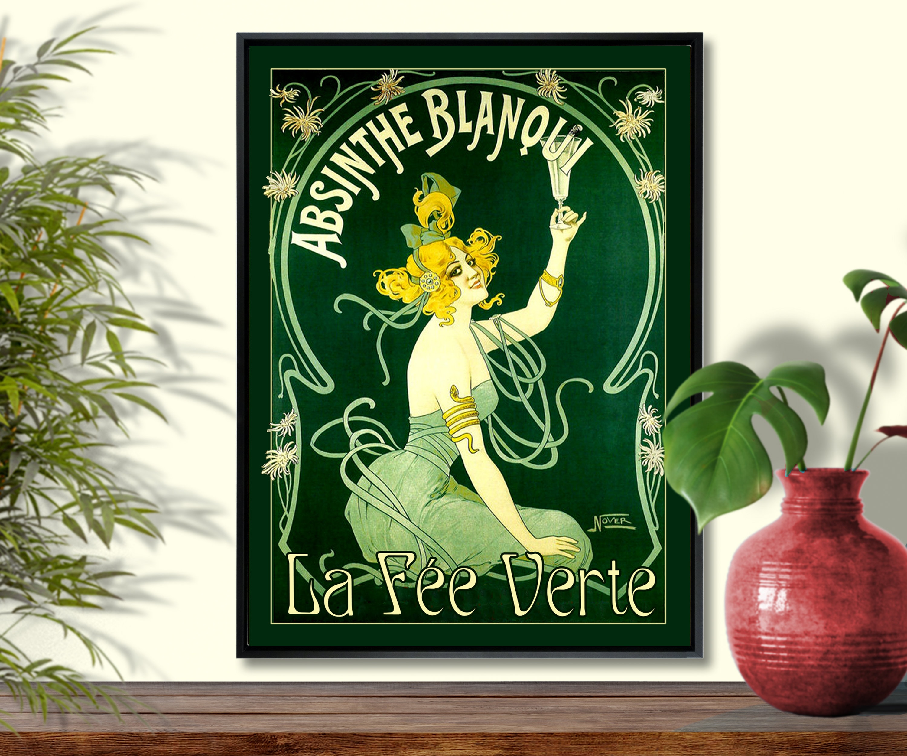 ZHMAO Plaque en métal Absinthe La Fee Verte Rétro nostalgique Art