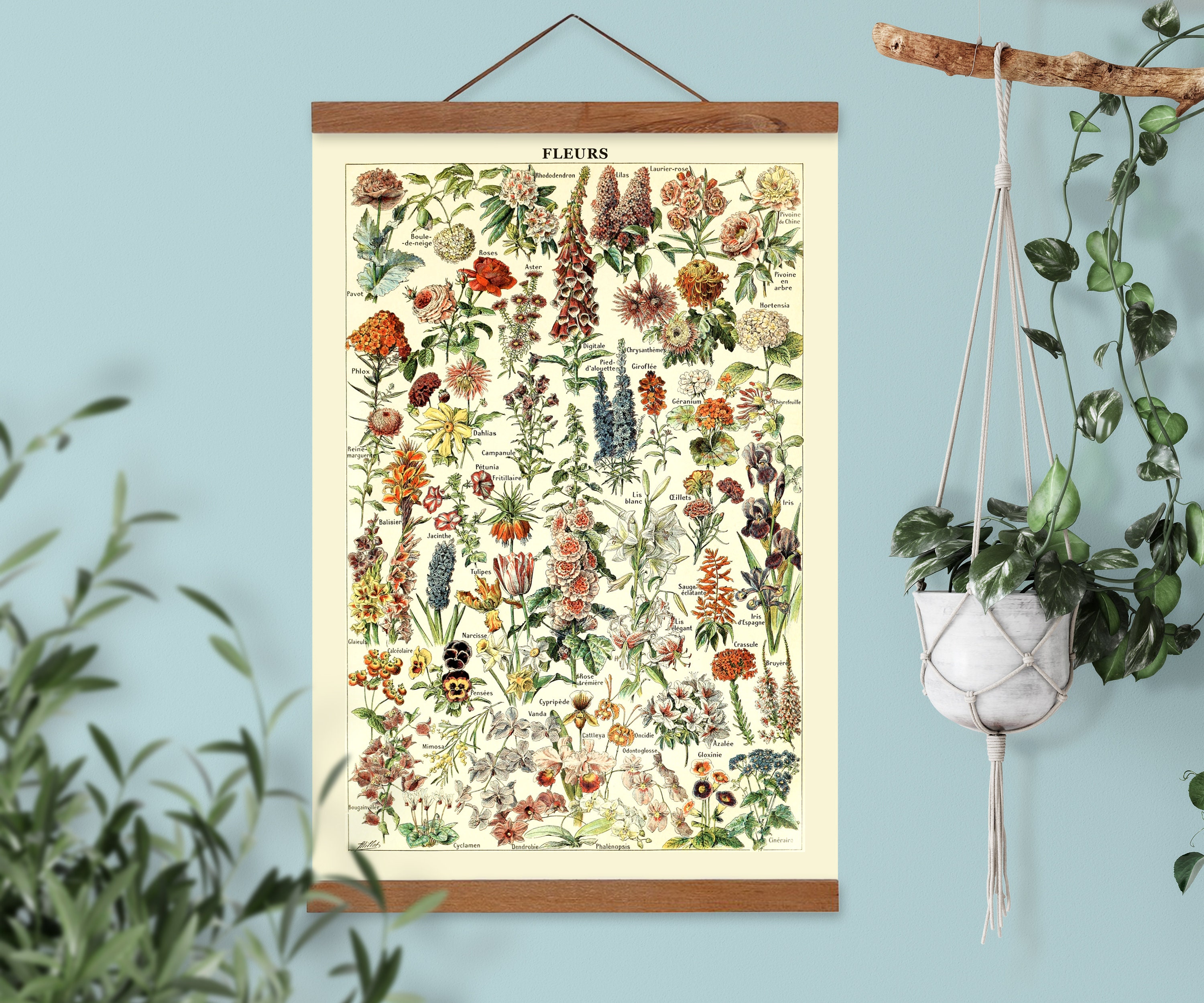Vintage Floral Tapestry Printantique Botanical 