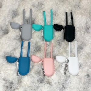 Pajitas de silicona portátiles / Pajitas reutilizables / Pajitas plegables / Regalo sostenible / Ecológico / Pajita plegable / Funda de silicona