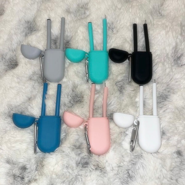 Portable Silicone Straws | Reusable Straws | Collapsible Straws |  Sustainable Gift | Eco-friendly | Foldable Straw | Silicone Case