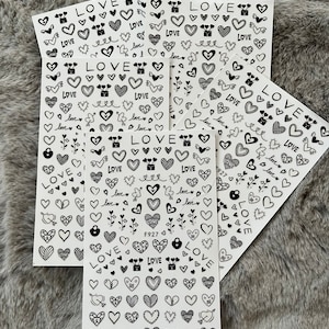 Nail Art Stickers  | Heart Nail Art Sticker | Nail Decal | Nail Art