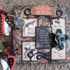 Graphic 45 Spell Book - Chipboard - Mini Album - Halloween - All Hallow&#39;s Eve - Photos - Spells - Recipes - Rare Oddities - Steampunk Spells