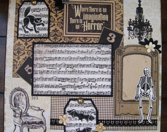 Halloween Collage Layout - Suitable for Framing - Vintage