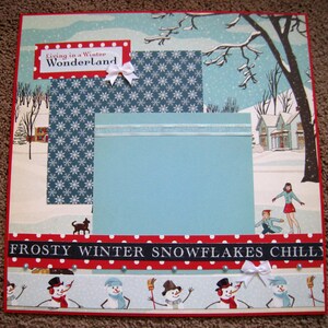 Winter 2-Page Layout - Carta Bella - Winter Wonderland - Double Page Scrapbook