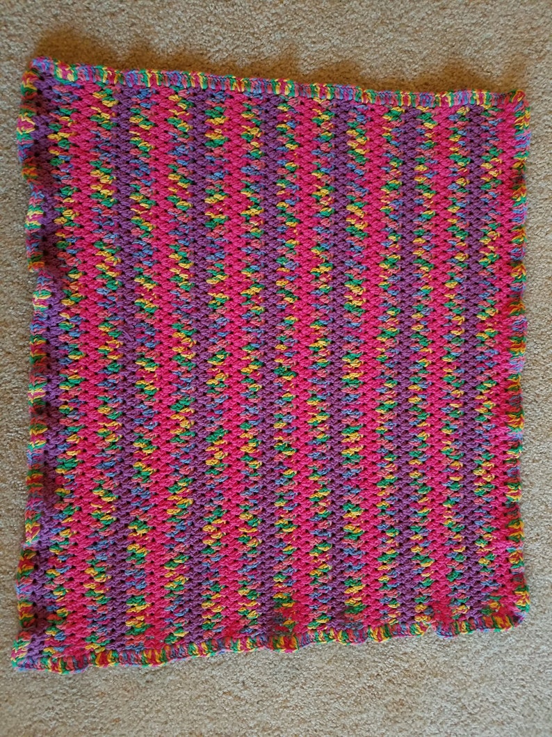 Crochet Baby Blanket Zipper Stripe