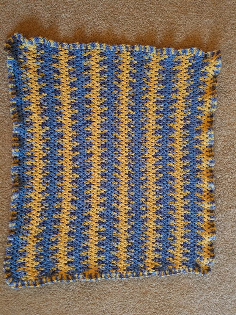 Crochet Baby Blanket Zipper Stripe