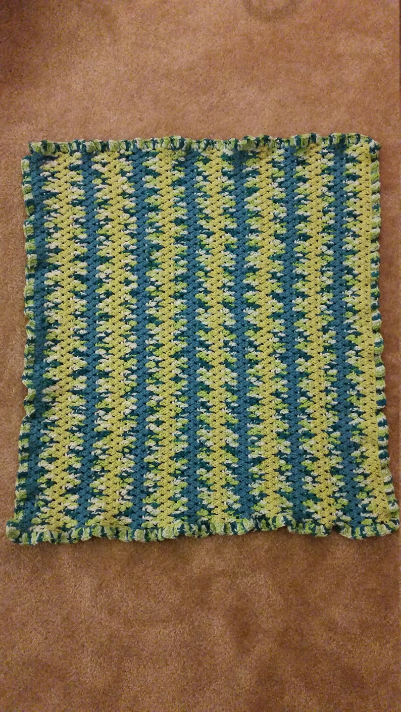 Crochet Baby Blanket Zipper Stripe